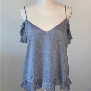 Paper crown cold shoulder Polka dot tank top